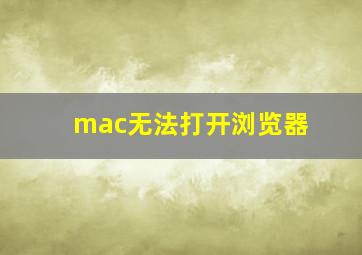 mac无法打开浏览器