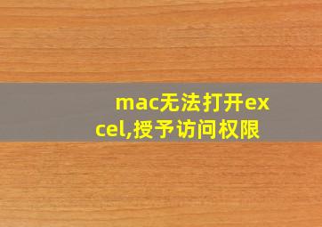 mac无法打开excel,授予访问权限