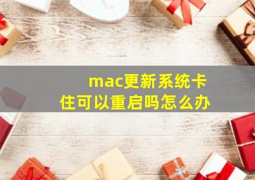 mac更新系统卡住可以重启吗怎么办