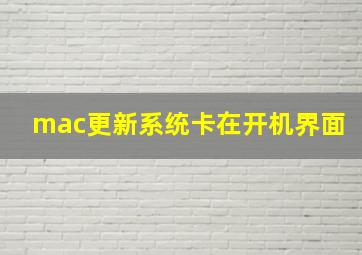 mac更新系统卡在开机界面