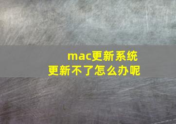 mac更新系统更新不了怎么办呢