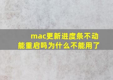 mac更新进度条不动能重启吗为什么不能用了