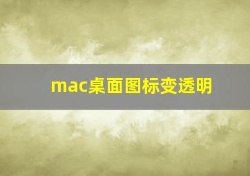 mac桌面图标变透明