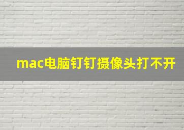 mac电脑钉钉摄像头打不开