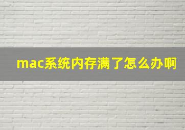 mac系统内存满了怎么办啊