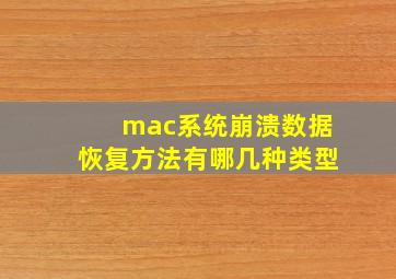 mac系统崩溃数据恢复方法有哪几种类型