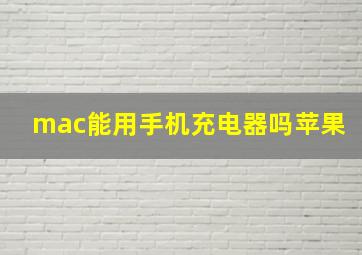 mac能用手机充电器吗苹果