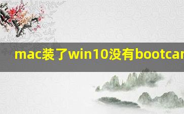 mac装了win10没有bootcamp设置