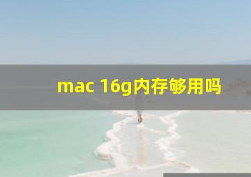 mac 16g内存够用吗