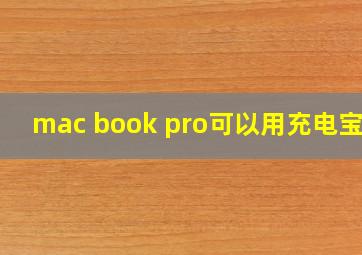 mac book pro可以用充电宝吗