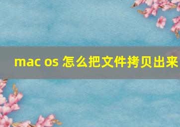 mac os 怎么把文件拷贝出来