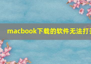 macbook下载的软件无法打开