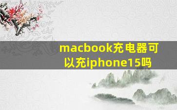 macbook充电器可以充iphone15吗