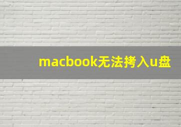 macbook无法拷入u盘