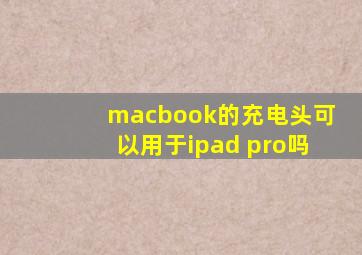 macbook的充电头可以用于ipad pro吗