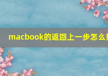 macbook的返回上一步怎么按