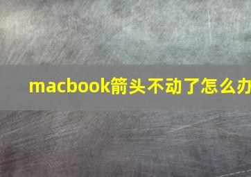 macbook箭头不动了怎么办