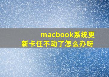 macbook系统更新卡住不动了怎么办呀