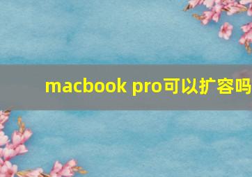 macbook pro可以扩容吗