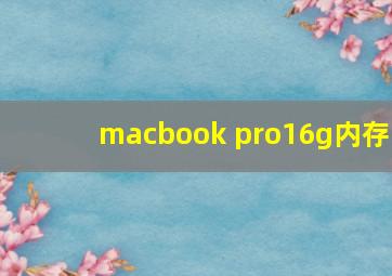 macbook pro16g内存