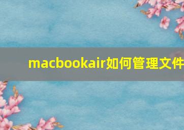 macbookair如何管理文件