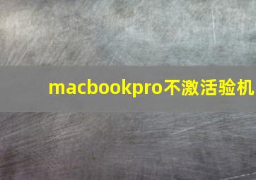 macbookpro不激活验机