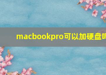 macbookpro可以加硬盘吗