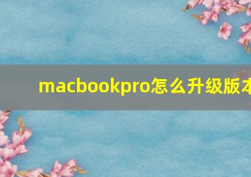 macbookpro怎么升级版本