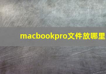 macbookpro文件放哪里