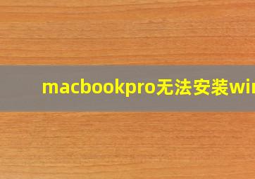 macbookpro无法安装win10