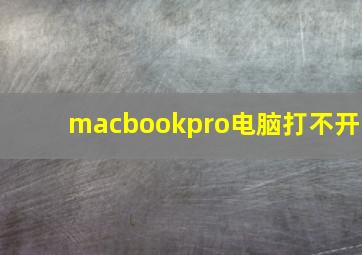 macbookpro电脑打不开