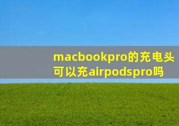 macbookpro的充电头可以充airpodspro吗