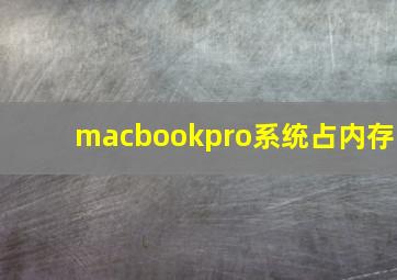 macbookpro系统占内存