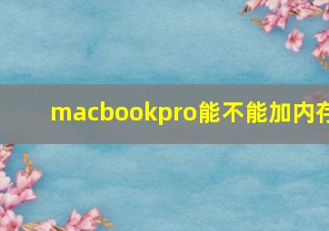 macbookpro能不能加内存