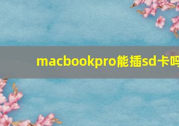 macbookpro能插sd卡吗