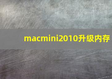 macmini2010升级内存