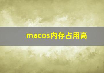 macos内存占用高