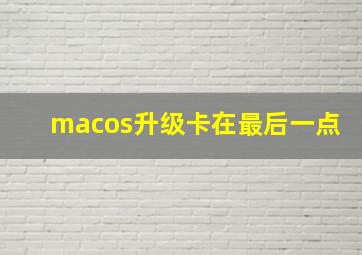 macos升级卡在最后一点