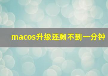 macos升级还剩不到一分钟