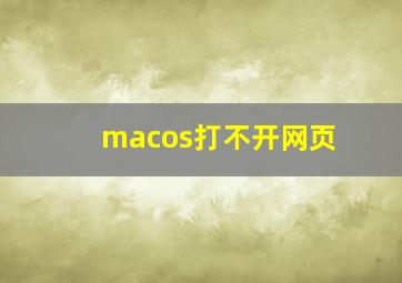 macos打不开网页