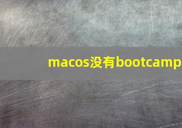 macos没有bootcamp