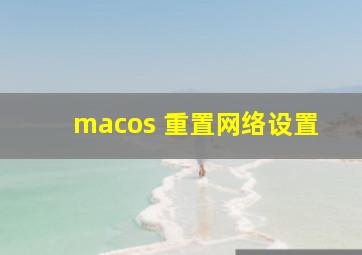 macos 重置网络设置