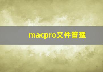 macpro文件管理