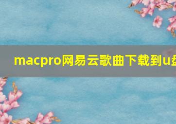 macpro网易云歌曲下载到u盘