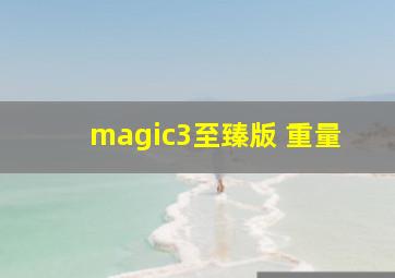 magic3至臻版 重量