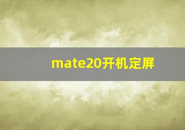 mate20开机定屏