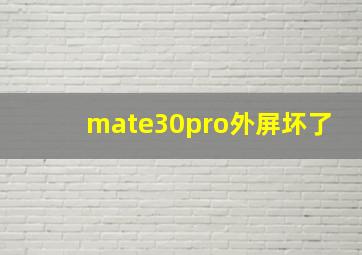 mate30pro外屏坏了