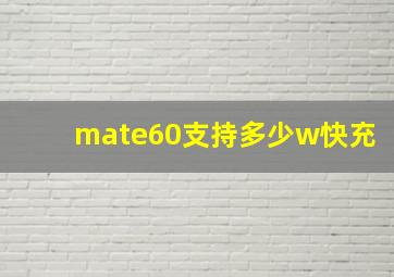 mate60支持多少w快充