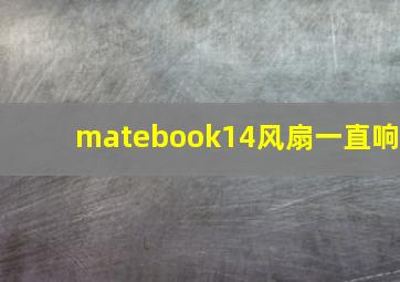 matebook14风扇一直响