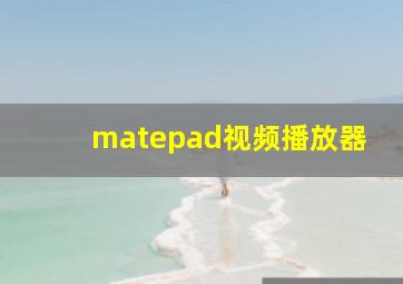 matepad视频播放器